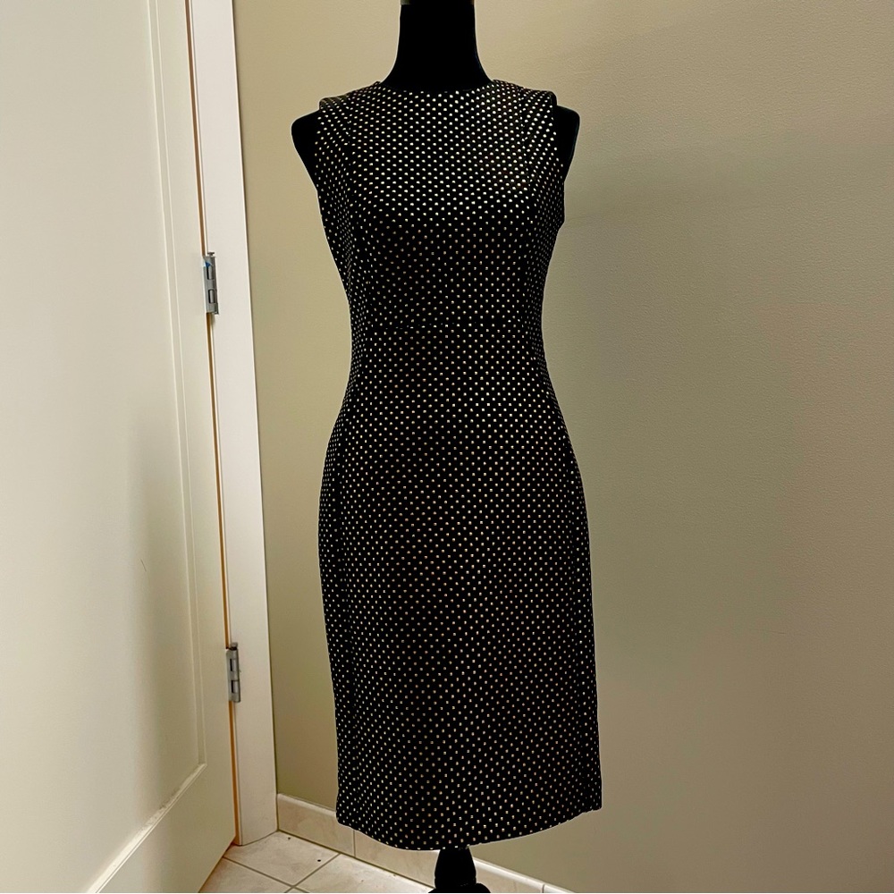 Calvin Klein black and gold cocktail dress